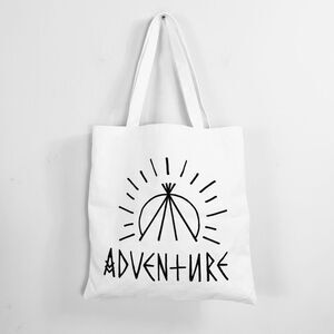 Adventure Spell Out Canvas Tote Bag
